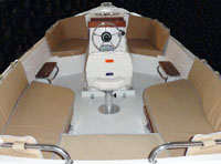 Available options include bimini tops, cockpit cushions with backrests, trailer, Elco electric propulsion, and a portable generator for extending the range of the electric model.
