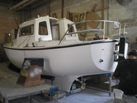The very first CP 23 Pilothouse, under construction in the Com-Pac shop