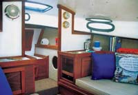 Forward starboard side view of salon