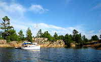 Sun Cat anchored in Key Hole Cove