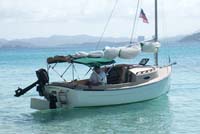 Sail flaked and bimini up in the Caribbean