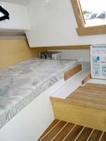 Sun Cat berth and companionway